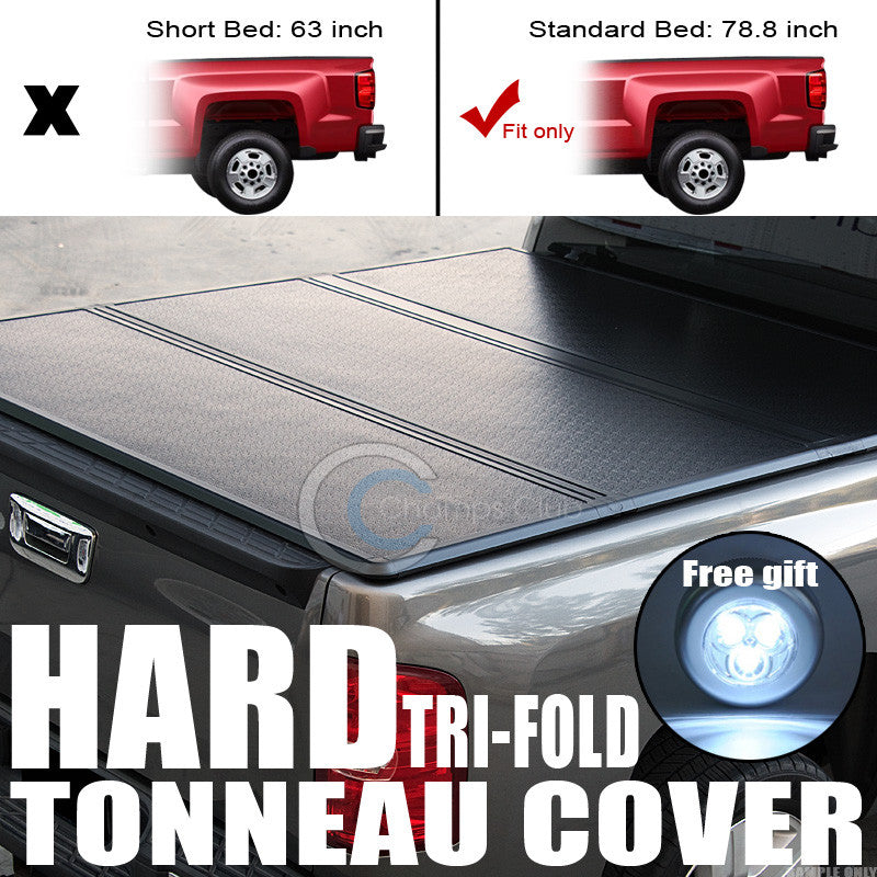 TRI-FOLD SOLID TONNEAU COVER TRUNK LID JR 88-00 CHEVY/GMC C10 C/K 6.5 FT 78