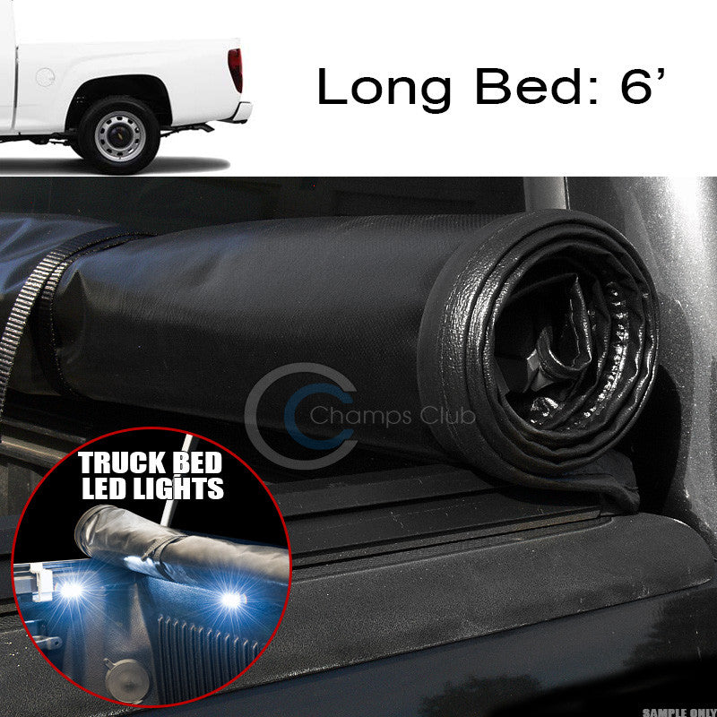 ROLL-UP SOFT TONNEAU COVER+16X LED LIGHTS 04-12 COLORADO/CANYON 6'/72