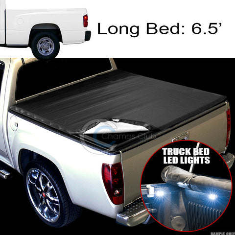 SNAP-ON TONNEAU COVER+16X LED LIGHTS 05-11 DODGE DAKOTA/RAIDER 6.5 FT TRUCK BED