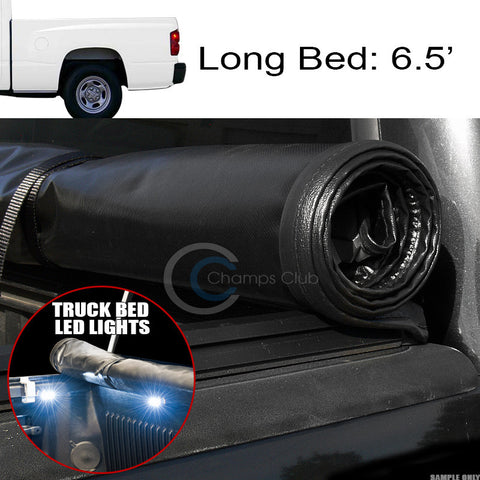 ROLL-UP SOFT TONNEAU COVER+16X LED LIGHTS 05-11 DODGE DAKOTA/RAIDER 6.5'/78
