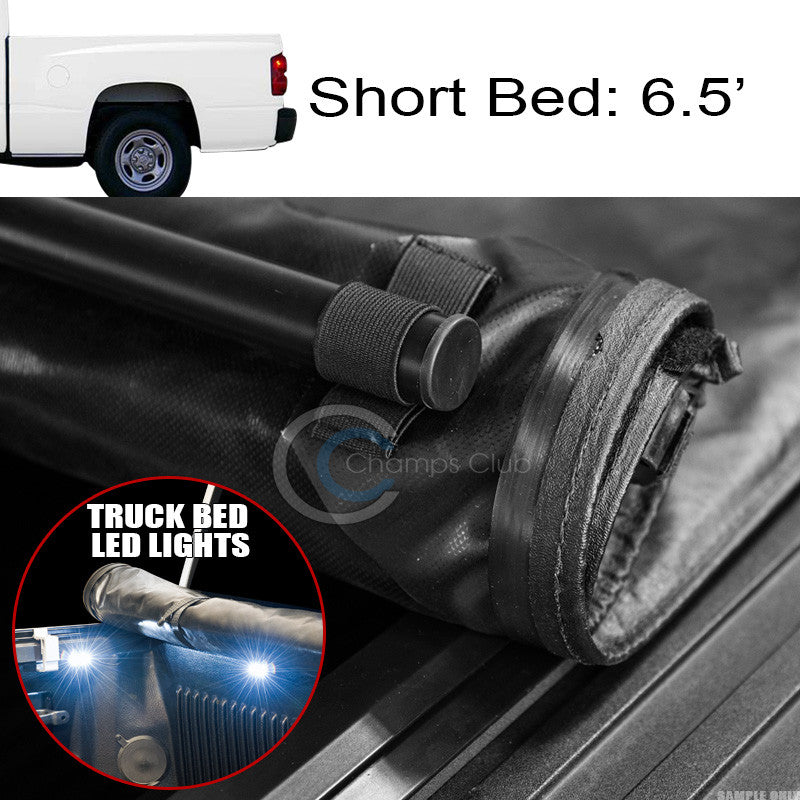 LOW-ROLL UP TONNEAU COVER+16X LED LIGHTS 97-04 DAKOTA REGULAR/CLUB 6.5'/78