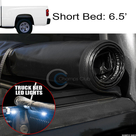 ROLL-UP SOFT TONNEAU COVER+16X LED LIGHTS 97-04 DODGE DAKOTA 6.5'/78