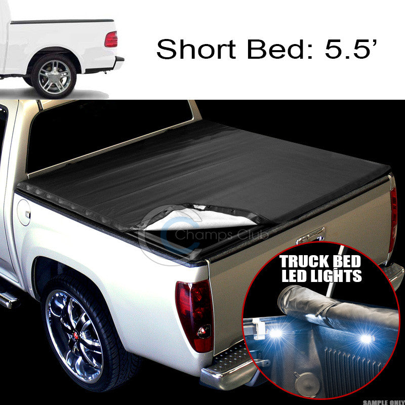 SNAP-ON TONNEAU COVER+16X LED LIGHTS 01-03 F150 SUPERCREW 5.5 FT TRUCK SHORT BED