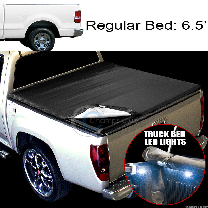 SNAP-ON TONNEAU COVER+16X LED LIGHTS 04-14 FORD F150/06-08 MARK LT 6.5 TRUCK BED