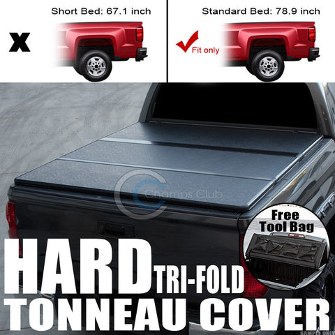 TRI-FOLD SOLID TONNEAU COVER TOOL BAG 04-14 FORD F150/06-08 MARK LT 6.5'/78