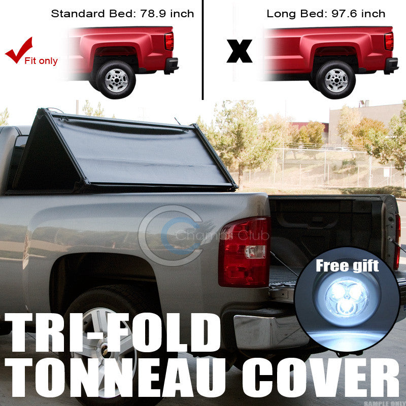 TRI-FOLD SOFT TONNEAU COVER JR 04-14 FORD F150 STYLESIDE/06+ MARK LT 6.5 FT BED