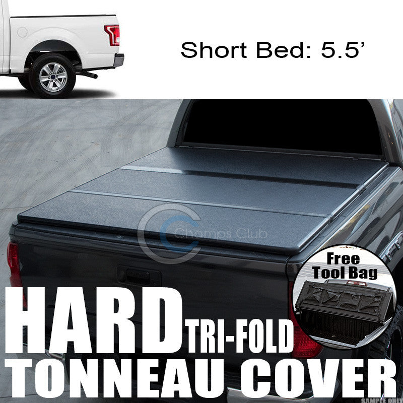 TRI-FOLD SOLID TONNEAU COVER TOOL BAG 15-17 FORD F150 SUPERCREW/CREW 5.5 FT BED