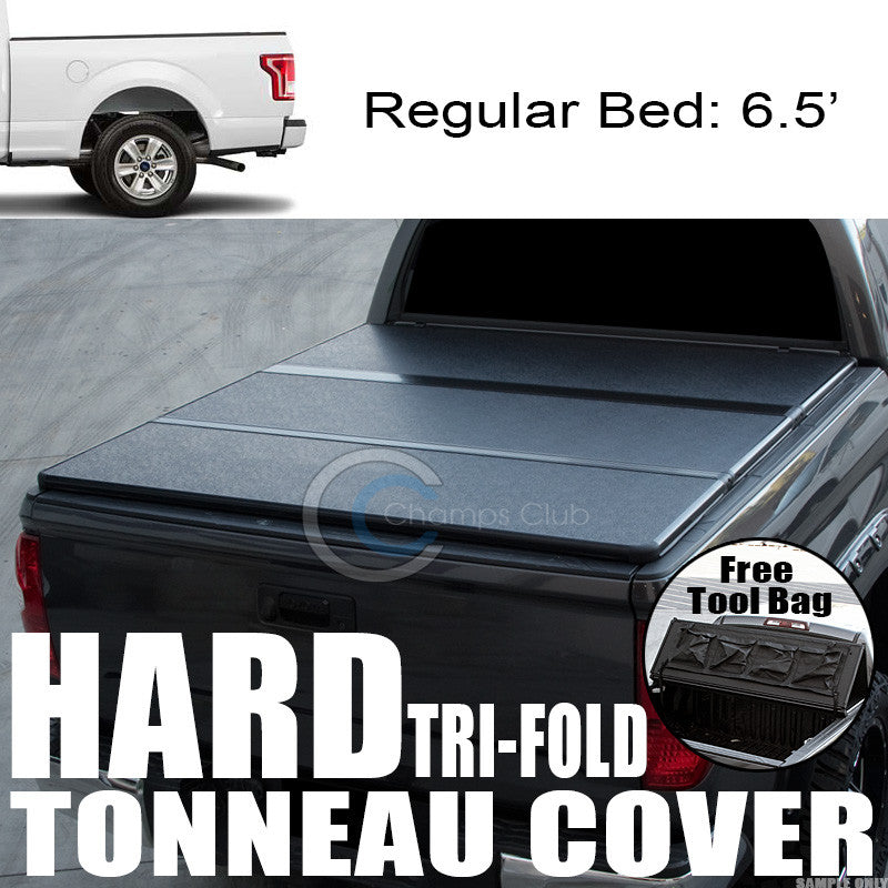 TRI-FOLD SOLID TONNEAU COVER TOOL BAG 15-17 FORD F150 TRUCK 6.5 FT 78