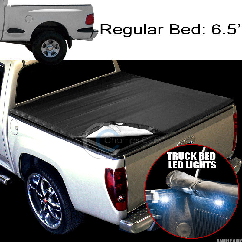 SNAP-ON TONNEAU COVER+16X LED LIGHTS 97-03 F150/F250 FLARESIDE 6.5 FT TRUCK BED