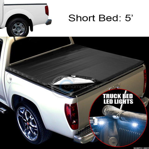 SNAP-ON TONNEAU COVER+16X LED LIGHTS FOR 05-16 FRONTIER/EQUATOR CREW 5'/60