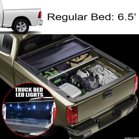 TRI-FOLD SOFT TONNEAU COVER+16X LED LIGHTS 02-08/09 DODGE RAM 6.5'/78