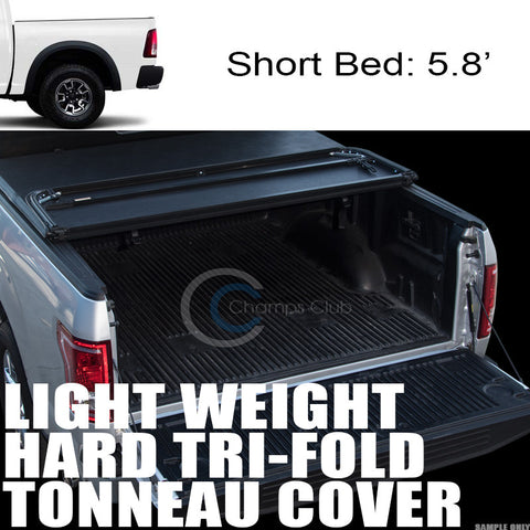 TRI-FOLD HARD TONNEAU COVER LW 09-16 DODGE RAM 1500/2500/3500 5.7' SB SHORT BED