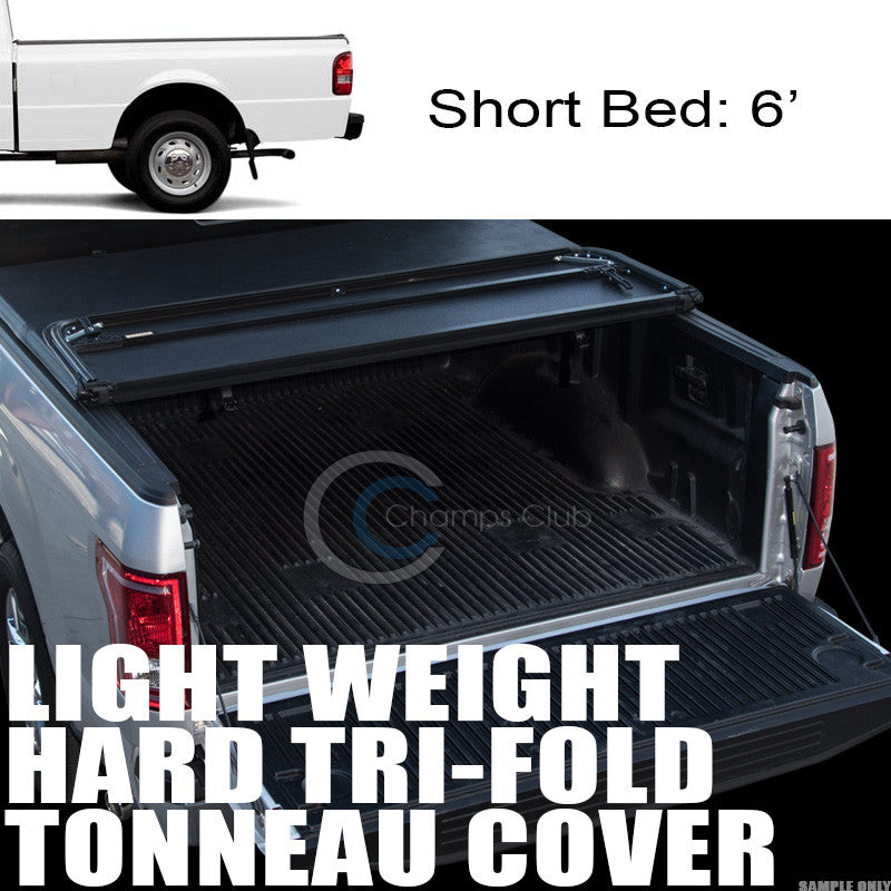 TRI-FOLD HARD TONNEAU COVER LW 83-11 FORD RANGER/94+ MAZDA B-SERIES 6' SHORT BED