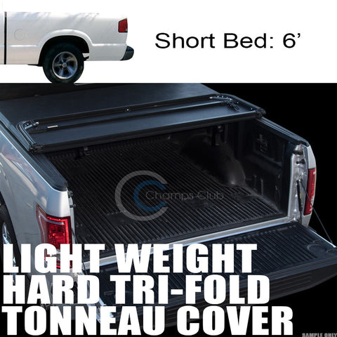 TRI-FOLD HARD TONNEAU COVER LW 94-03 CHEVY S10/GMC S15 SONOMA/HOMBRE 6'/72