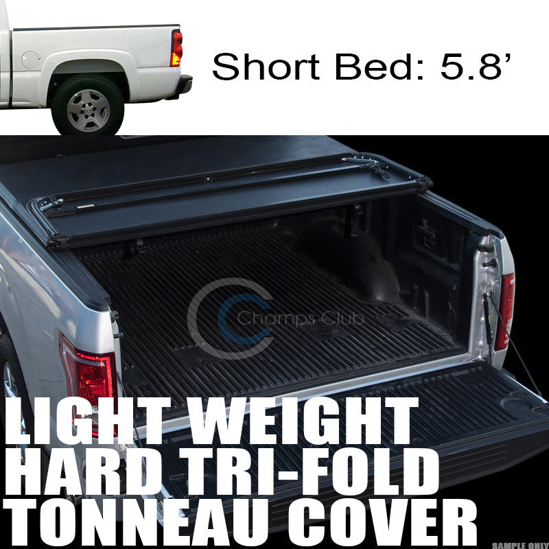 TRI-FOLD HARD TONNEAU COVER LW 04-07 CHEVY SILVERADO/GMC SIERRA CREW CAB 5.8 BED