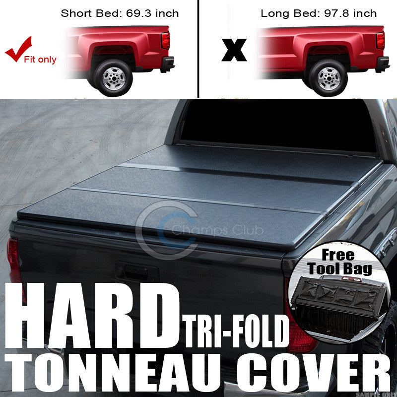 TRI-FOLD SOLID TONNEAU COVER TOOL BAG 07-14 SILVERADO/SIERRA FLEETSIDE 5.8' BED