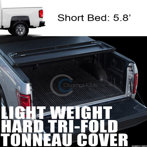 TRI-FOLD HARD TONNEAU COVER LW 14-17 CHEVY SILVERADO/GMC SIERRA 5.8 FT SHORT BED