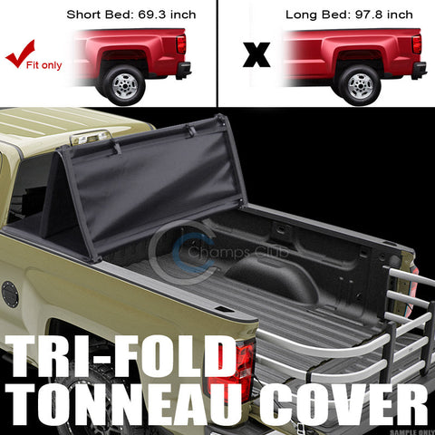 TRI-FOLD SOFT TONNEAU COVER 14-16 CHEVY SILVERADO/GMC SIERRA TRUCK 5.8 FT 68