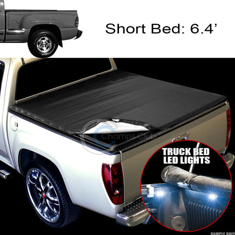 SNAP-ON TONNEAU COVER+16X LED LIGHTS 99-07 SILVERADO/SIERRA STEPSIDE 6.5 FT BED