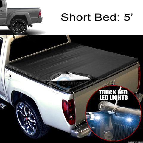 SNAP-ON TONNEAU COVER+16X LED LIGHTS 05-15 TACOMA DOUBLE/CREW 5' TRUCK SHORT BED