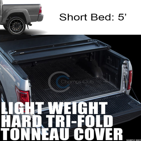 TRI-FOLD HARD TONNEAU COVER LW 05-15 TOYOTA TACOMA DOUBLE/CREW CAB 5' SHORT BED