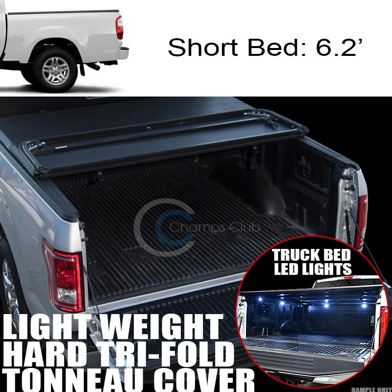 TRI-FOLD HARD TONNEAU COVER LW+16X LED LIGHTS 00-06 TUNDRA 6.2'/74.4