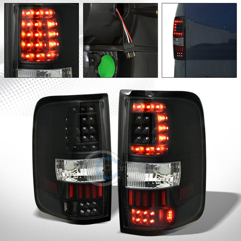 BLACK CLEAR C STYLE LED TAIL LIGHTS REAR BRAKE LAMP AW 04-08 FORD F150 STYLESIDE