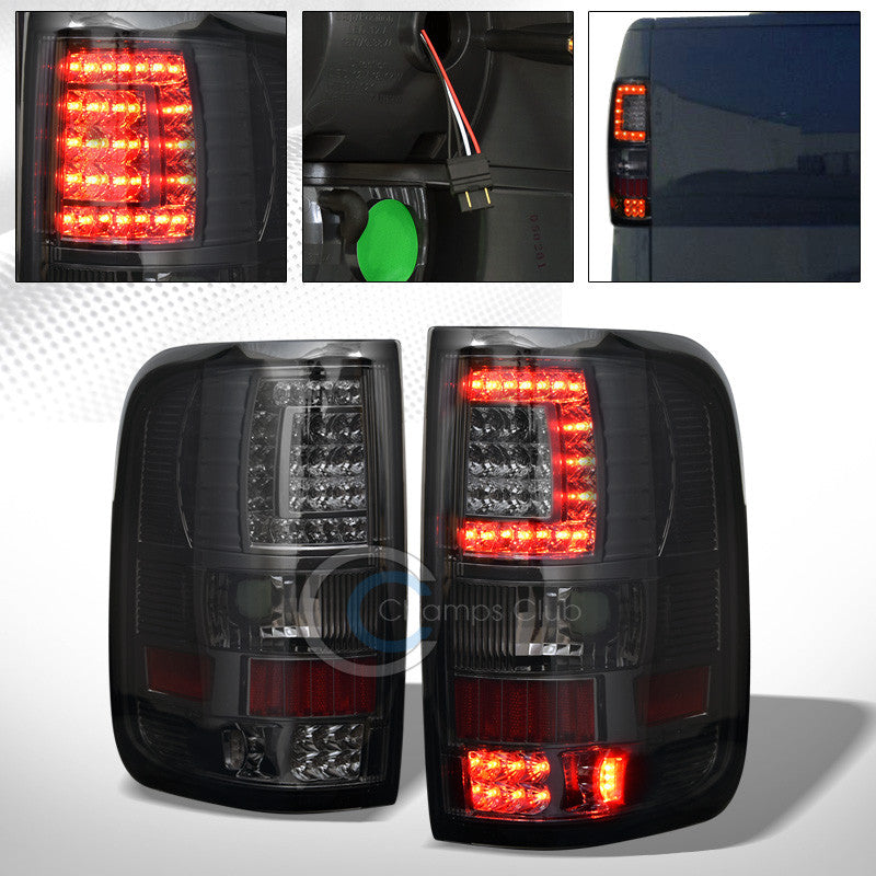 SMOKE CLEAR C STYLE LED TAIL LIGHTS REAR BRAKE LAMP AW 04-08 FORD F150 STYLESIDE