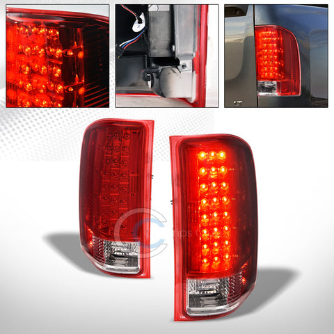 RED CLEAR LED REAR TAIL BRAKE LIGHT LAMP AW 07-14 CHEVY SILVERADO 1500/2500/3500