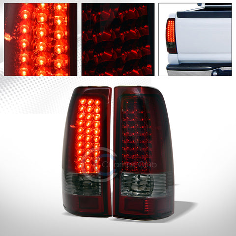 RED SMOKE LED REAR TAIL BRAKE LIGHTS LAMP AW 99-02/03 CHEVY SILVERADO/GMC SIERRA