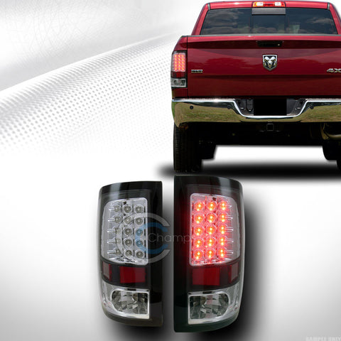 BLACK LED TAILLIGHTS TAILLAMPS BRAKE LAMPS JY 09/10-13 16 DODGE RAM PICKUP TRUCK