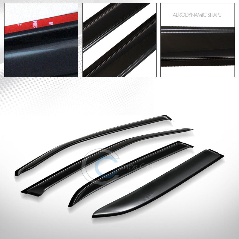 SUN/RAIN GUARD SMOKE VENT SHADE DEFLECTOR WINDOW VISORS 05+ CHRYSLER 300/MAGNUM