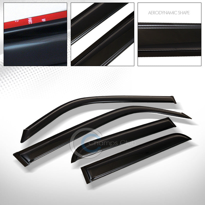 SUN/RAIN GUARD SMOKE VENT SHADE DEFLECTOR WINDOW VISORS 4PC 10-16 TOYOTA 4RUNNER