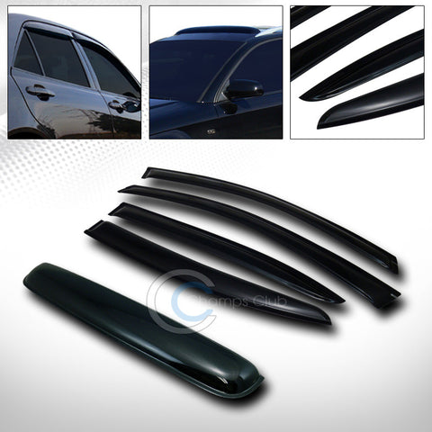 SMOKE SUN SHADE VENT WINDOW VISORS W/SUNROOF MOON ROOF GUARD 08-10 DODGE AVENGER