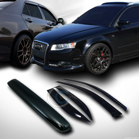 SMOKE SUN SHADE VENT WINDOW VISORS V2+SUNROOF MOON ROOF GUARD 07-11 TOYOTA CAMRY