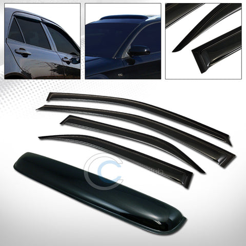 SMOKE SUN SHADE VENT WINDOW VISORS w/SUNROOF MOON ROOF GUARD 12-14 TOYOTA CAMRY