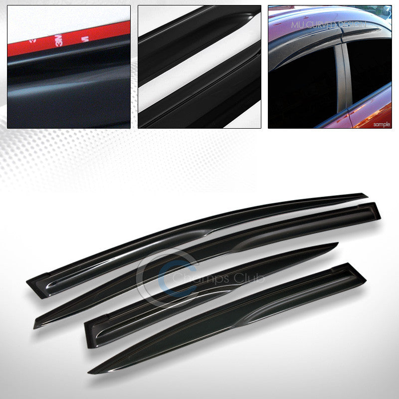 MU STYLE SUN/RAIN GUARD SMOKE VENT SHADE DEFLECTOR WINDOW VISORS 12-15 CIVIC 4DR