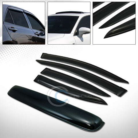 SMOKE SUN SHADE WINDOW VISORS w/SUNROOF MOON ROOF GUARD 12-15 HONDA CIVIC 4D/4DR