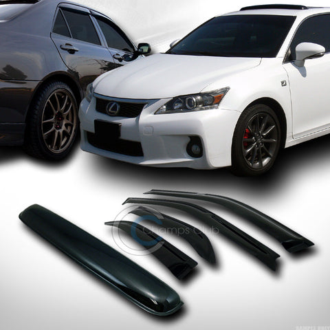 SMOKE SUN SHADE VENT WINDOW VISORS W/SUNROOF MOON ROOF GUARD 92-95 CIVIC 4D/4DR