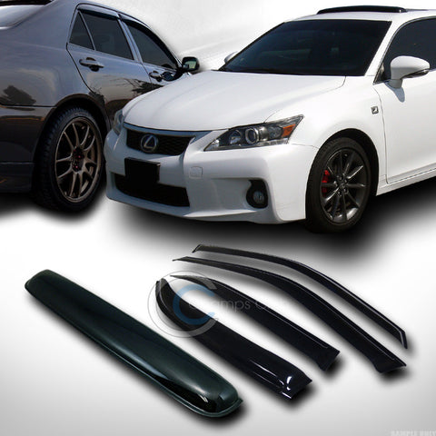 SMOKE SUN SHADE VENT WINDOW VISORS W/SUNROOF MOON ROOF GUARD 96-00 CIVIC 4D/4DR