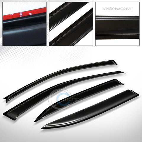 SUN/RAIN GUARD SMOKE VENT SHADE DEFLECTOR WINDOW VISORS 4PC 03-08 TOYOTA COROLLA