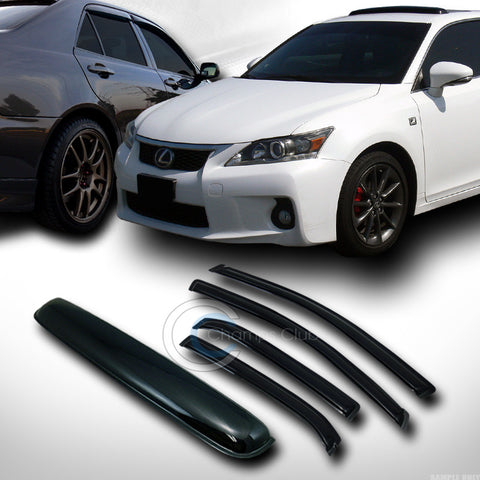 SMOKE SUN SHADE VENT WINDOW VISOR W/SUNROOF MOON ROOF GUARD 09-13 TOYOTA COROLLA