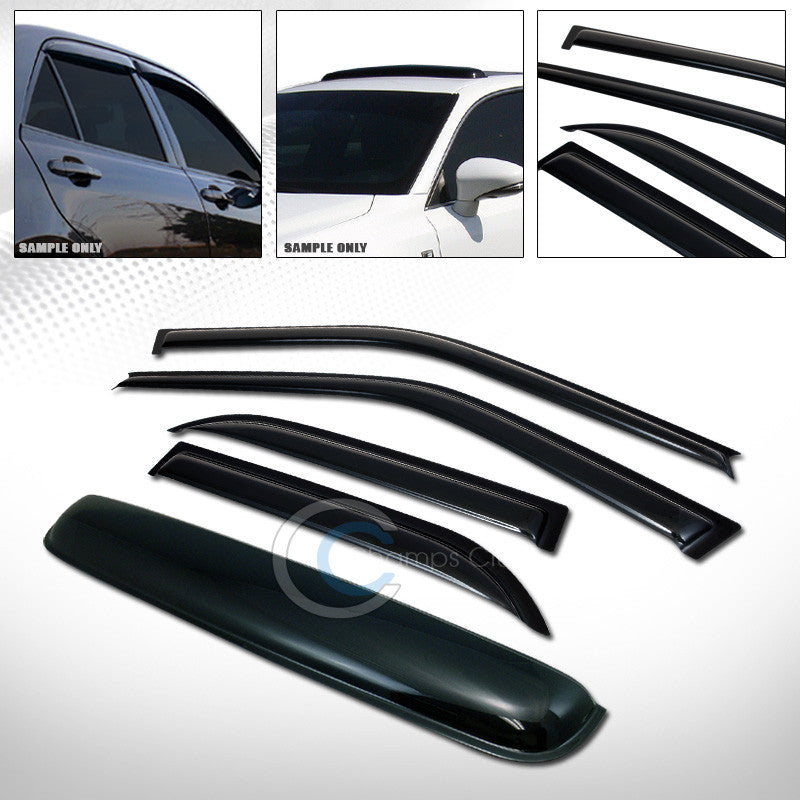 SMOKE SUN SHADE WINDOW VISORS+SUNROOF MOON ROOF GUARD 88-92 COROLLA 4D/4DR AE92