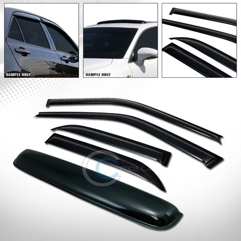 SMOKE SUN SHADE WINDOW VISORS+SUNROOF MOON ROOF GUARD 88-92 COROLLA 4D/4DR AE92