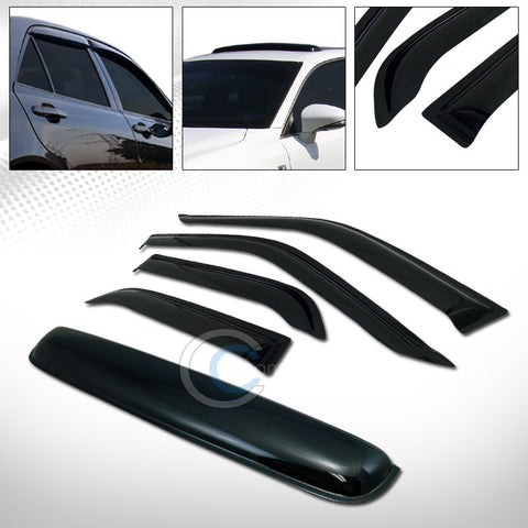 SMOKE SUN SHADE WINDOW VISORS+SUNROOF MOON ROOF GUARD 93-97 COROLLA 4D/4DR/SEDAN