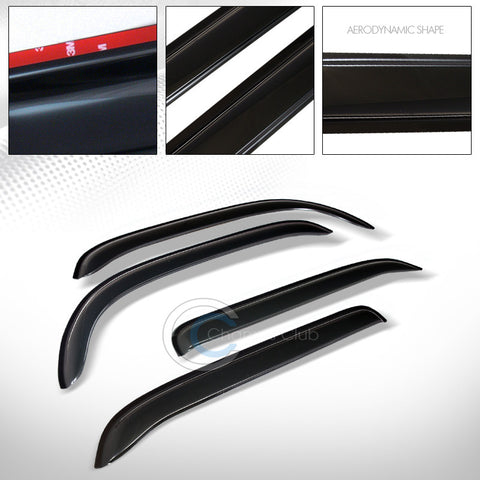 SUN/RAIN GUARD SMOKE VENT SHADE DEFLECTOR WINDOW VISORS 4P FOR 09-14 NISSAN CUBE