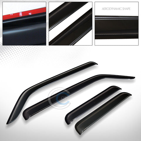 SUN/RAIN GUARD SMOKE VENT SHADE DEFLECTOR WINDOW VISORS 4PC 03-08 HONDA ELEMENT