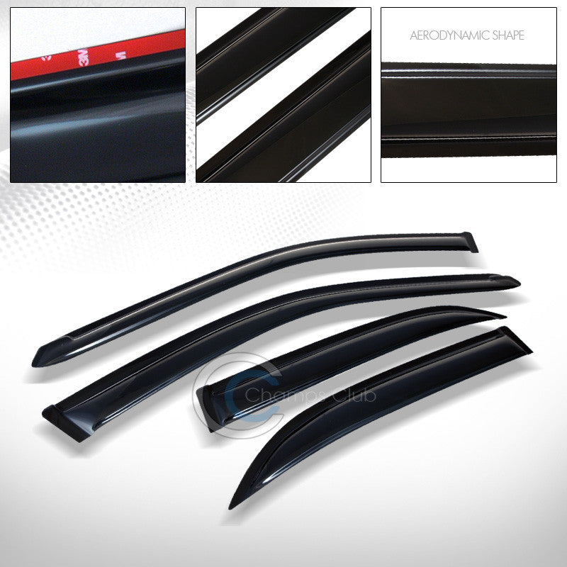 SUN/RAIN GUARD SMOKE VENT SHADE DEFLECTOR WINDOW VISORS 4PC 00-02 FORD EXCURSION