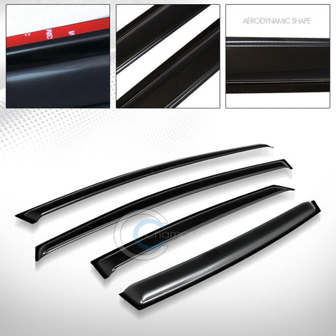 SUN/RAIN GUARD SMOKE VENT SHADE DEFLECTOR WINDOW VISORS 12-17 FORD FOCUS 4D/4DR