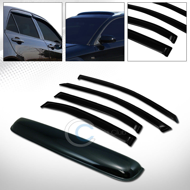 SMOKE SUN SHADE WINDOW VISORS+SUNROOF MOON ROOF GUARD 06-12 FUSION/MILAN/07+ MKZ